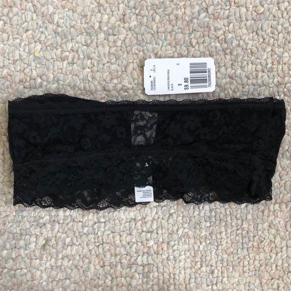 F21 Black Lace Bandeau Top - Picture 2 of 5